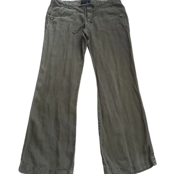 Sanctuary Beach Comber Linen Pants Olive Green Size 32 - Picture 2 of 6